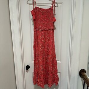 Floral Lost + Wander Red Maxi Dress
